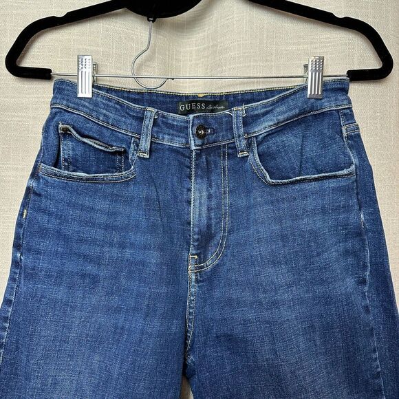 Guess Jeans Jacqueline Relaxed Size 24 Hi Rise Loose Fit Baggy Raw Hem Tapered - Picture 4 of 10